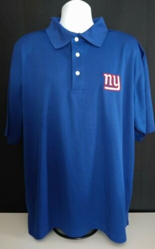 Men's NFL New York Giants Short Sleeve Blue Polo Shirt XL